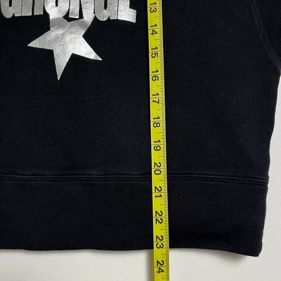 Sandro Paris Tokyo Grunge Crop Sweatshirt 2  Black Silver - Picture 7 of 9